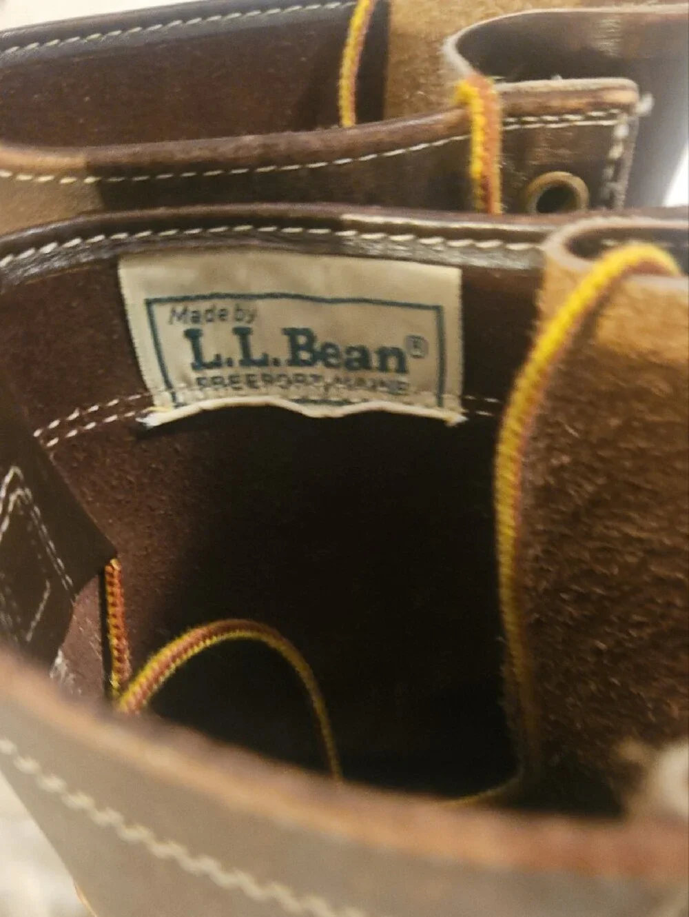 LL Bean Classic Duck Boots in Dark Brown with Tan Soles